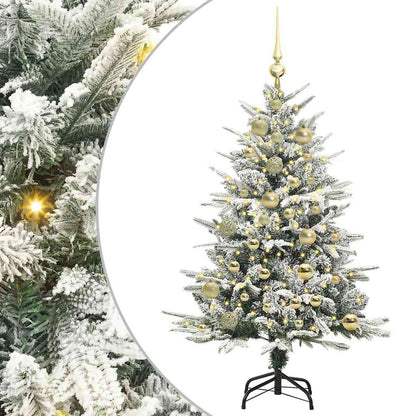 Albero di Natale artificiale preilluminato con set di palline