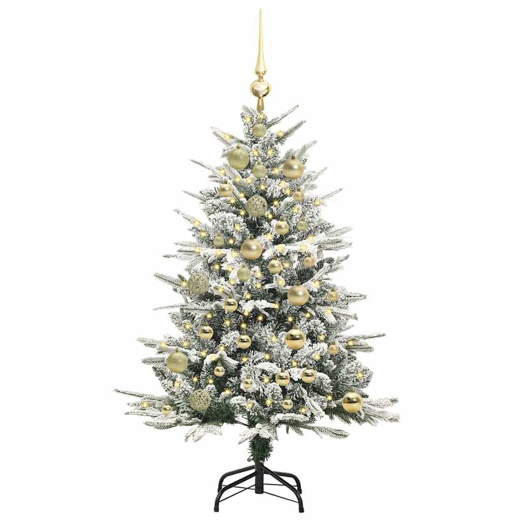 Albero di Natale artificiale preilluminato con set di palline