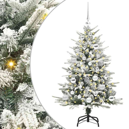 Albero di Natale artificiale preilluminato con set di palline