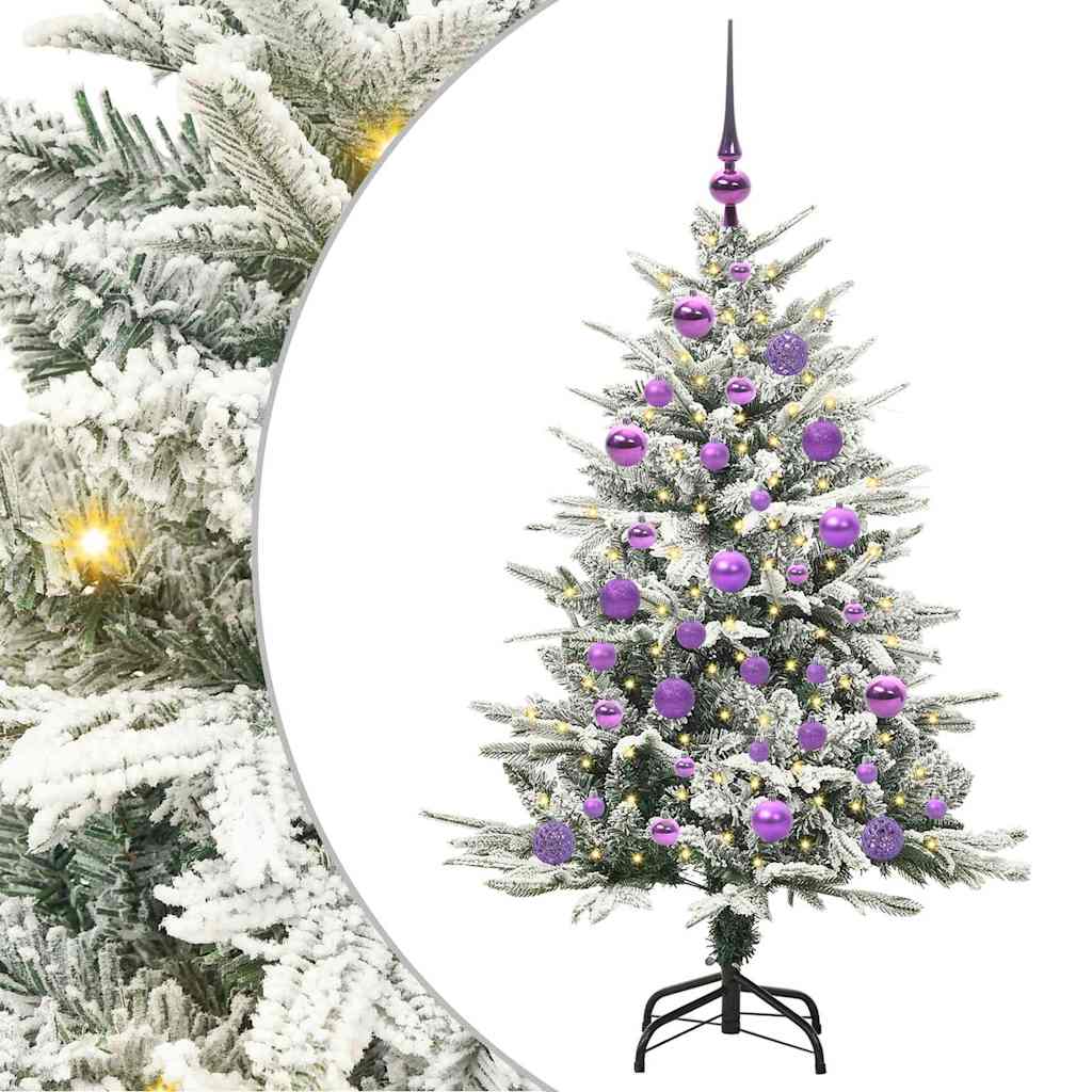 Albero di Natale artificiale preilluminato con set di palline