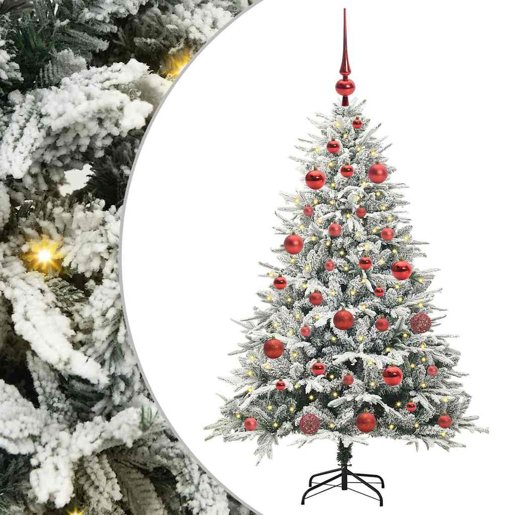 Albero di Natale artificiale preilluminato con set di palline