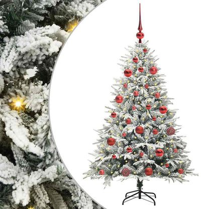 Albero di Natale artificiale preilluminato con set di palline