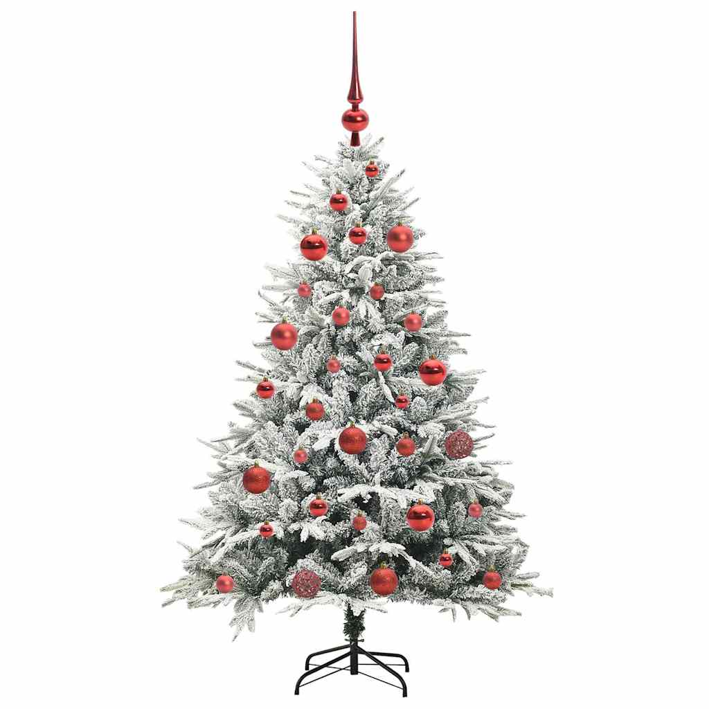 Albero di Natale artificiale preilluminato con set di palline