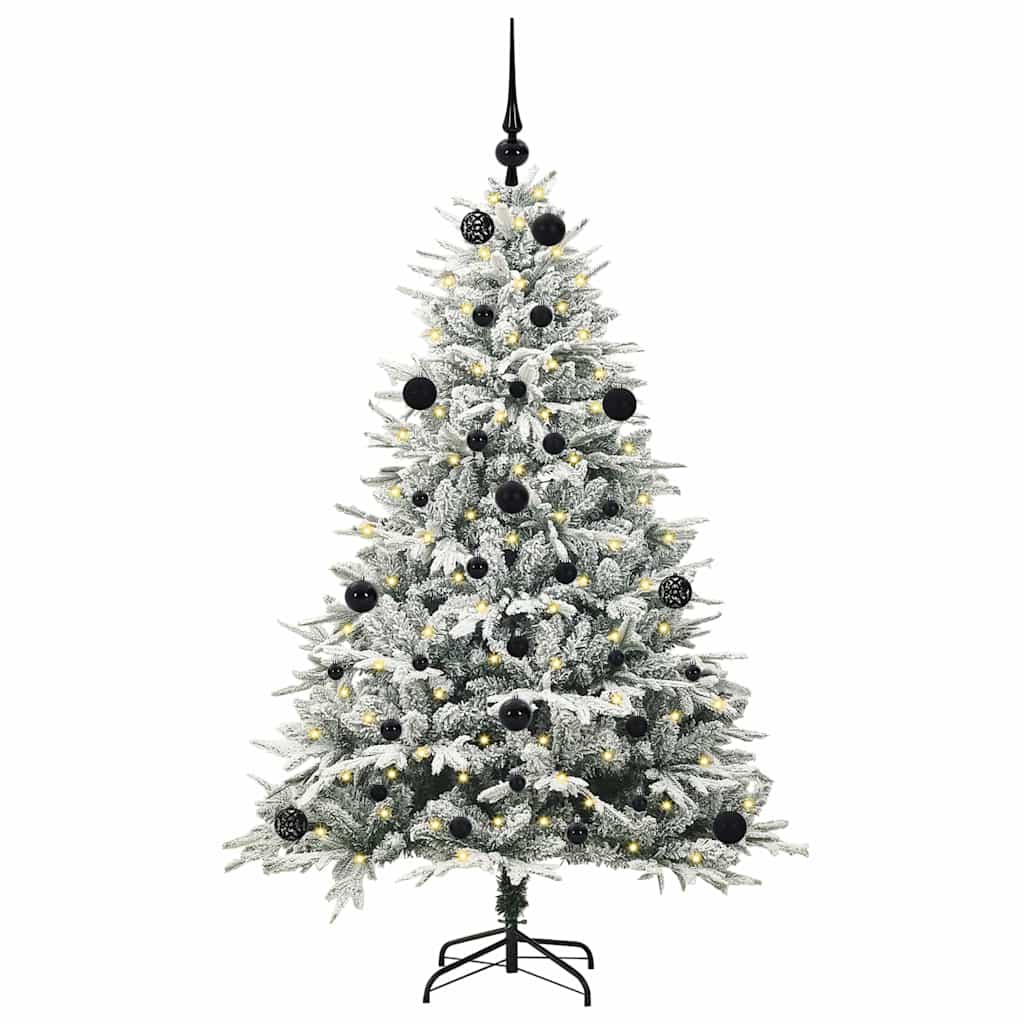 Albero di Natale artificiale preilluminato con set di palline