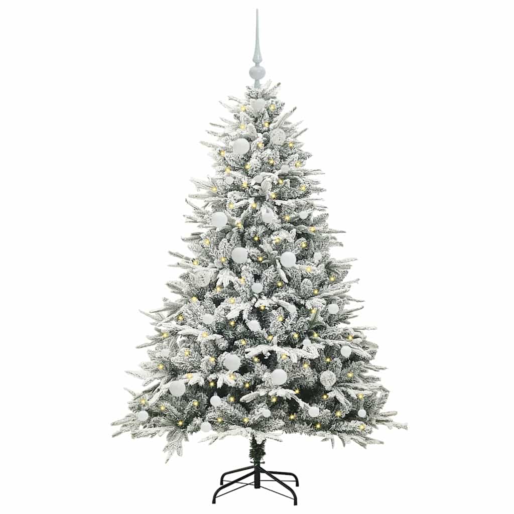 Albero di Natale artificiale preilluminato con set di palline