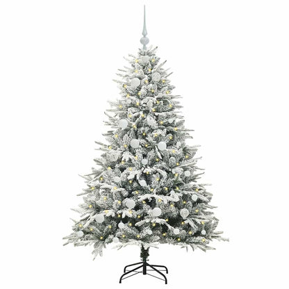 Albero di Natale artificiale preilluminato con set di palline