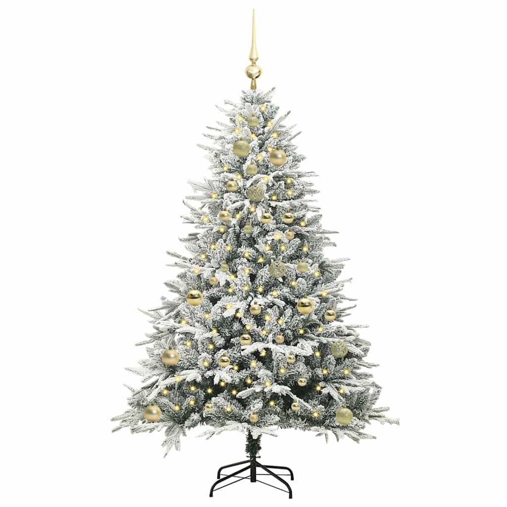 Albero di Natale artificiale preilluminato con set di palline