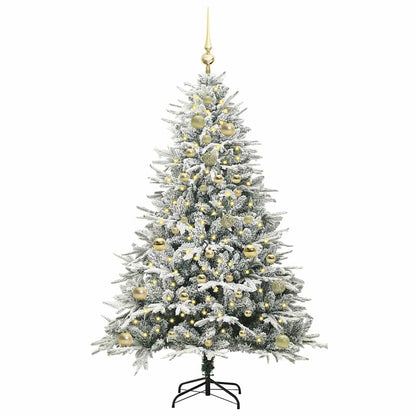 Albero di Natale artificiale preilluminato con set di palline