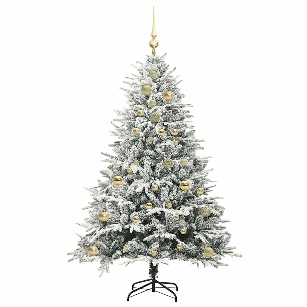 Albero di Natale artificiale preilluminato con set di palline