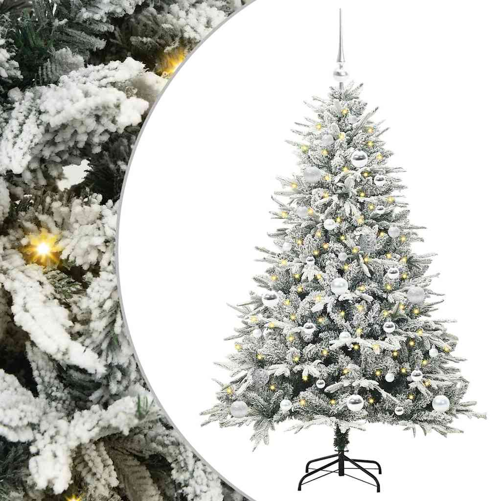 Albero di Natale artificiale preilluminato con set di palline