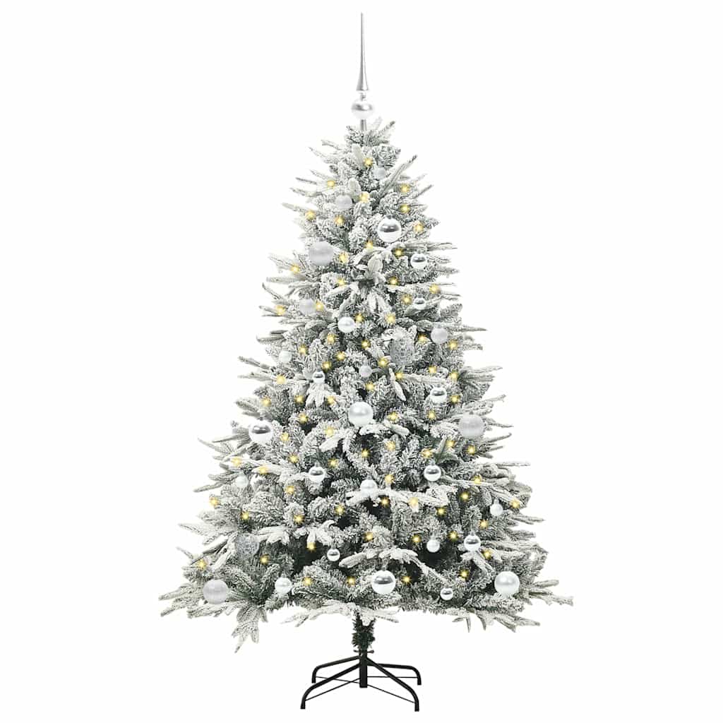 Albero di Natale artificiale preilluminato con set di palline