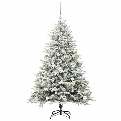 Albero di Natale artificiale preilluminato con set di palline