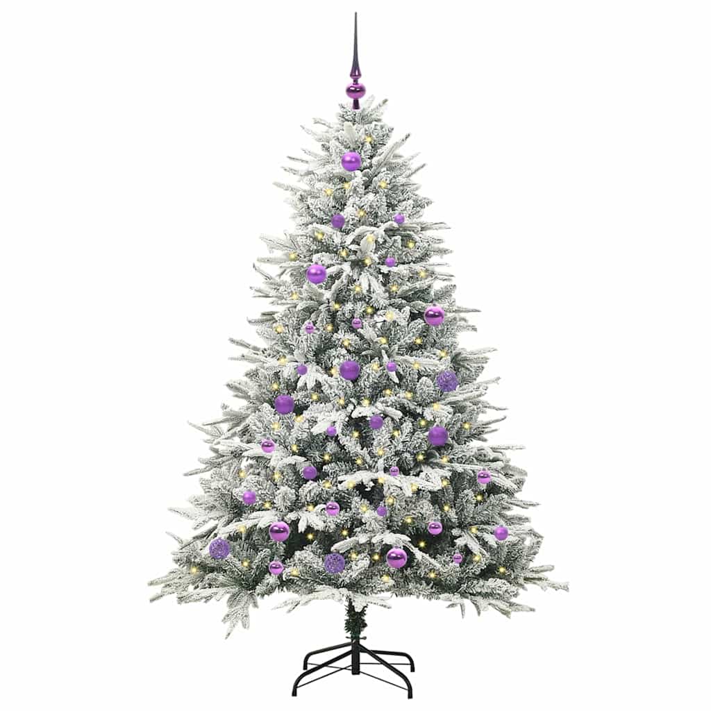 Albero di Natale artificiale preilluminato con set di palline