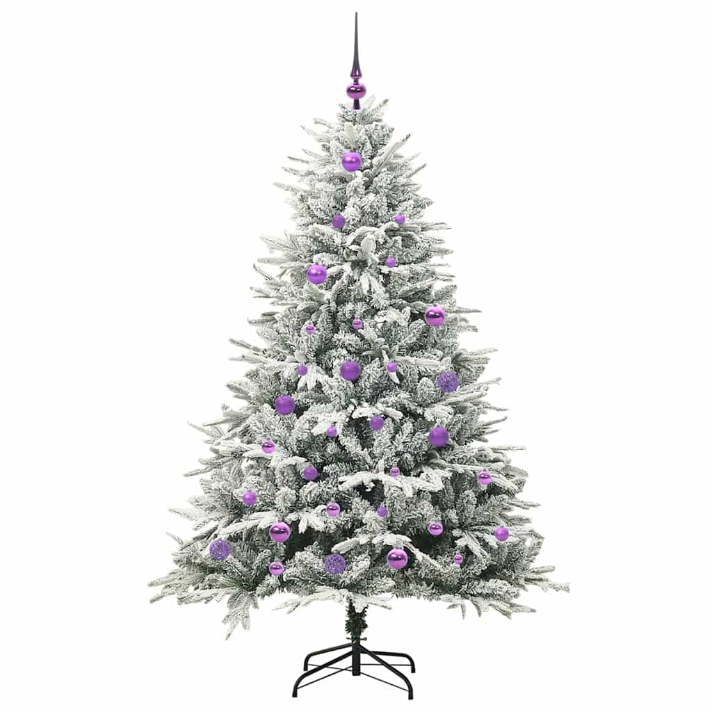 Albero di Natale artificiale preilluminato con set di palline