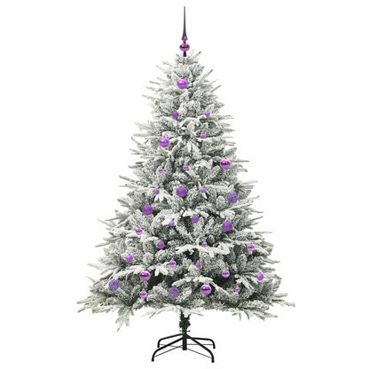 Albero di Natale artificiale preilluminato con set di palline