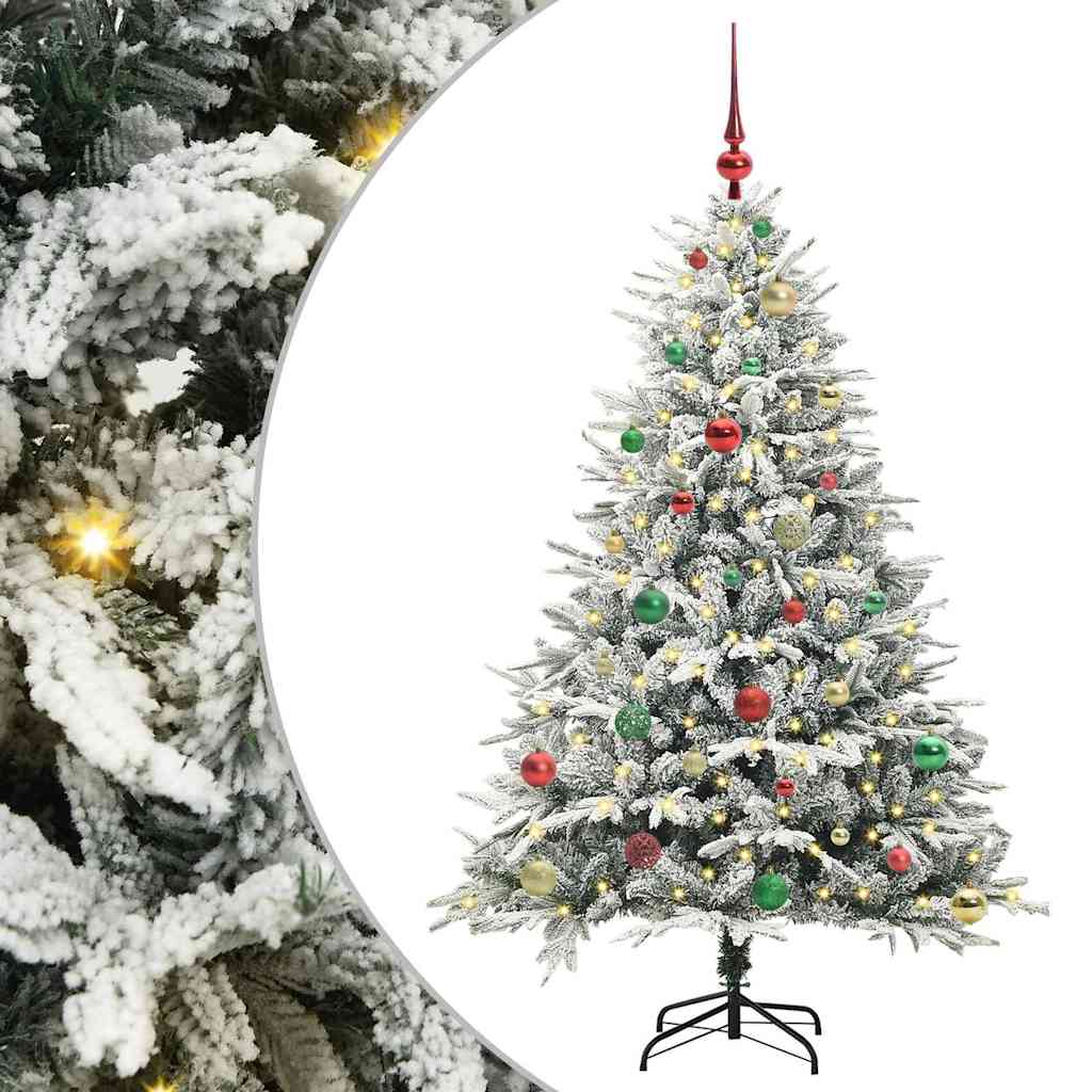 Albero di Natale artificiale preilluminato con set di palline