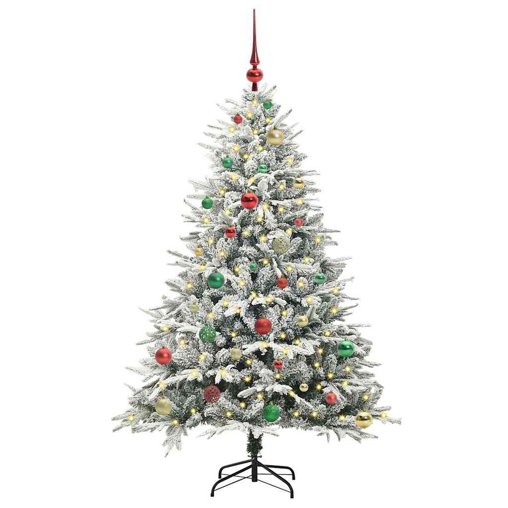 Albero di Natale artificiale preilluminato con set di palline