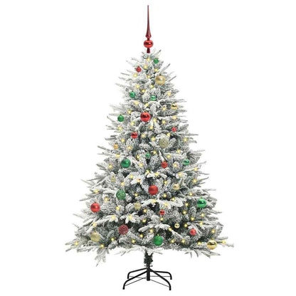 Albero di Natale artificiale preilluminato con set di palline
