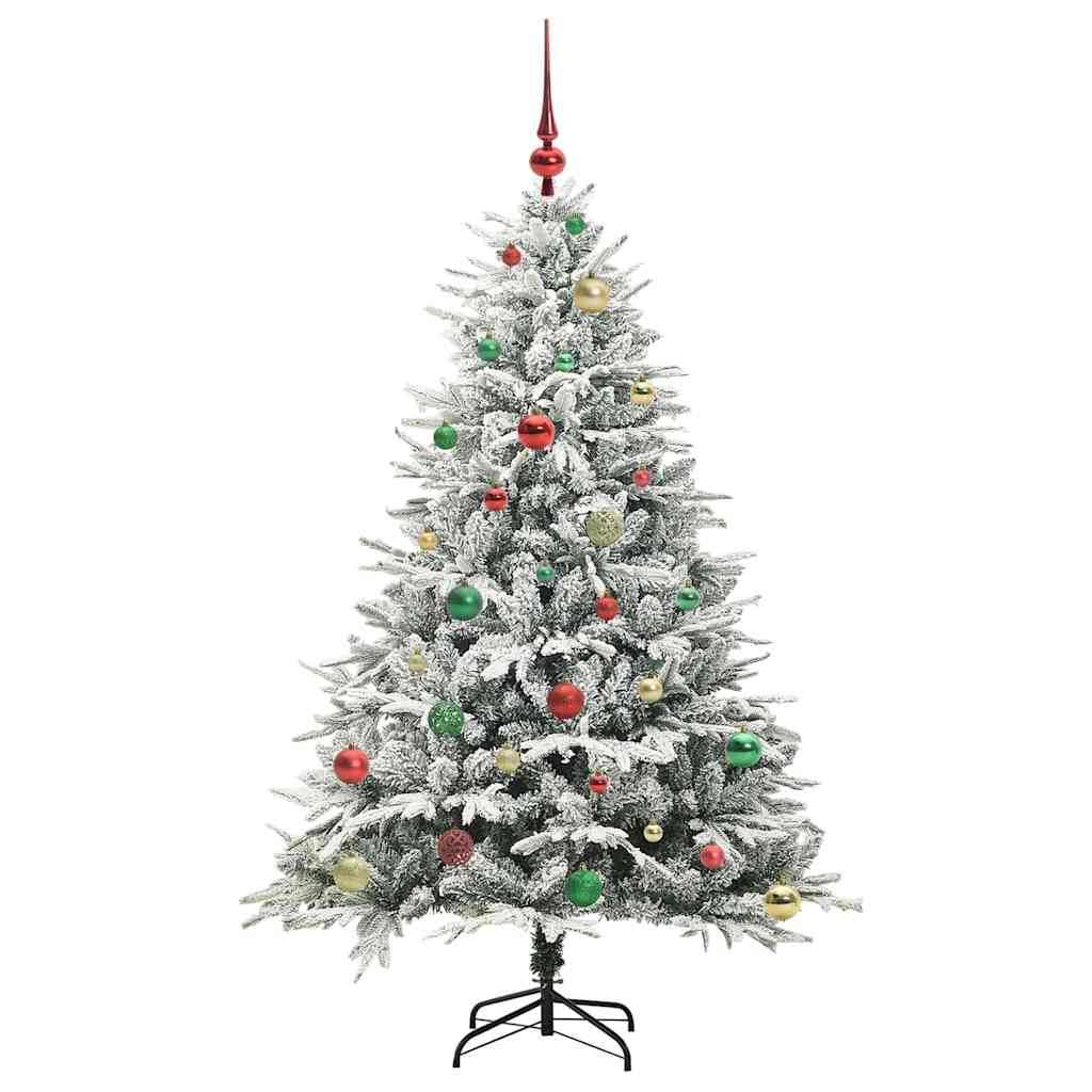 Albero di Natale artificiale preilluminato con set di palline
