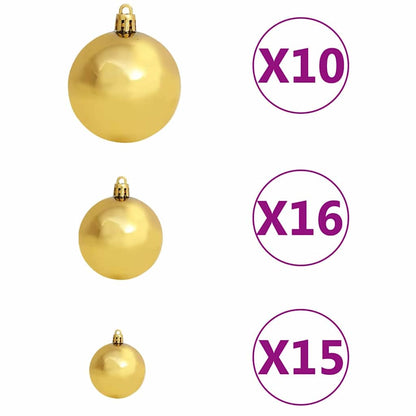 Albero di Natale Artificiale Pre-illuminato con Set di Palline | homemem39