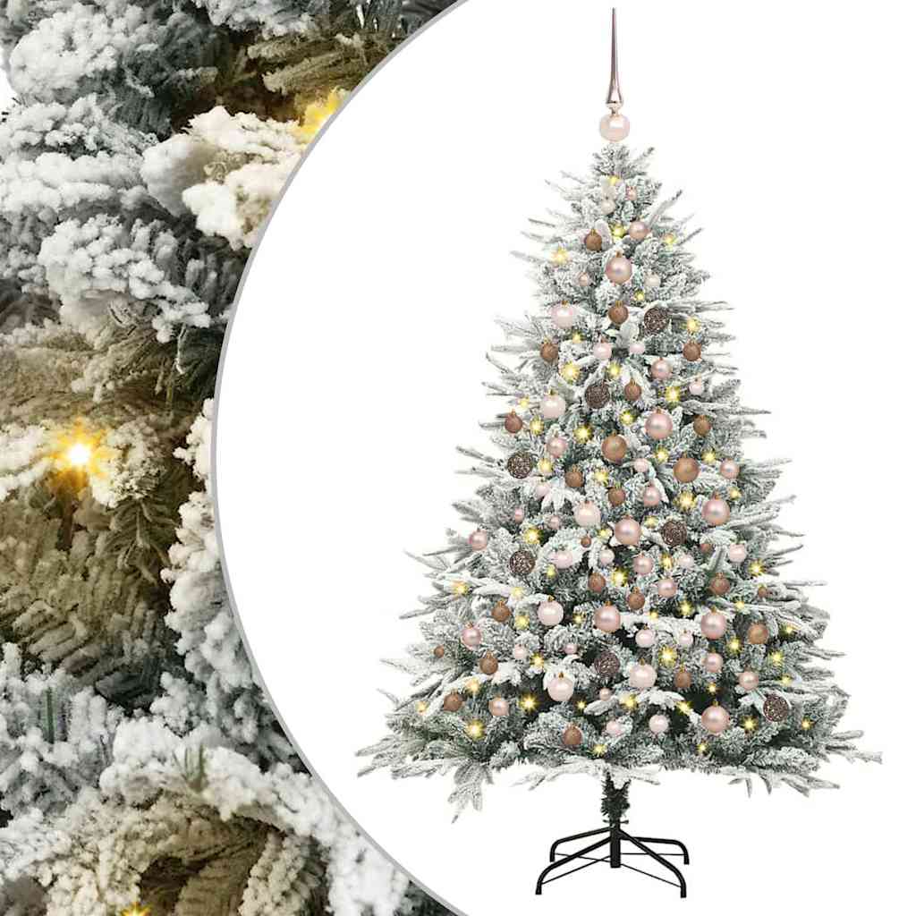 Albero di Natale artificiale preilluminato con set di palline