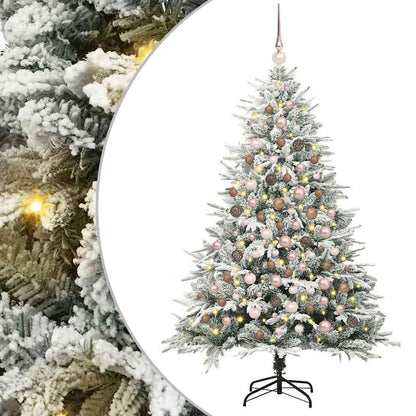Albero di Natale artificiale preilluminato con set di palline
