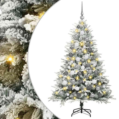 Albero di Natale artificiale preilluminato con set di palline