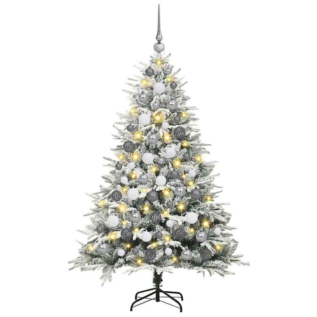 Albero di Natale artificiale preilluminato con set di palline
