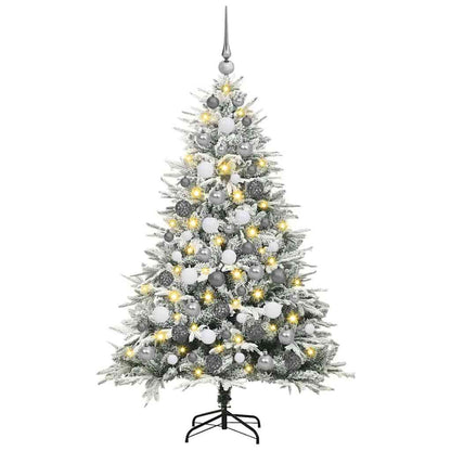 Albero di Natale artificiale preilluminato con set di palline