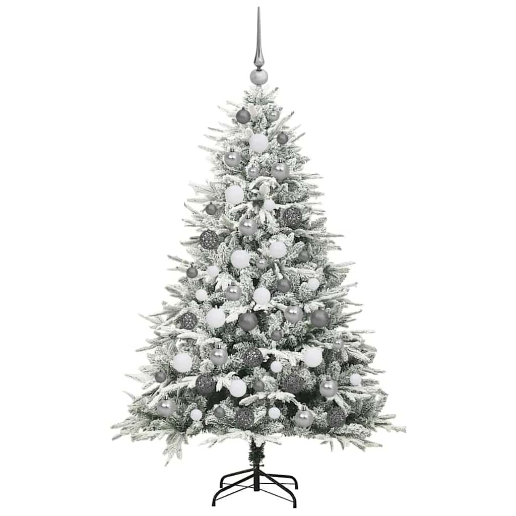 Albero di Natale artificiale preilluminato con set di palline