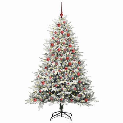 Albero di Natale artificiale preilluminato con set di palline
