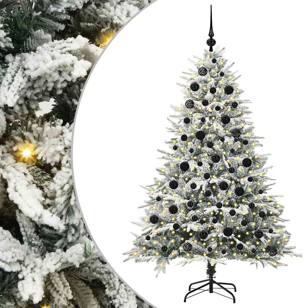 Albero di Natale artificiale preilluminato con set di palline