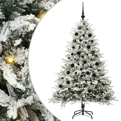 Albero di Natale artificiale preilluminato con set di palline