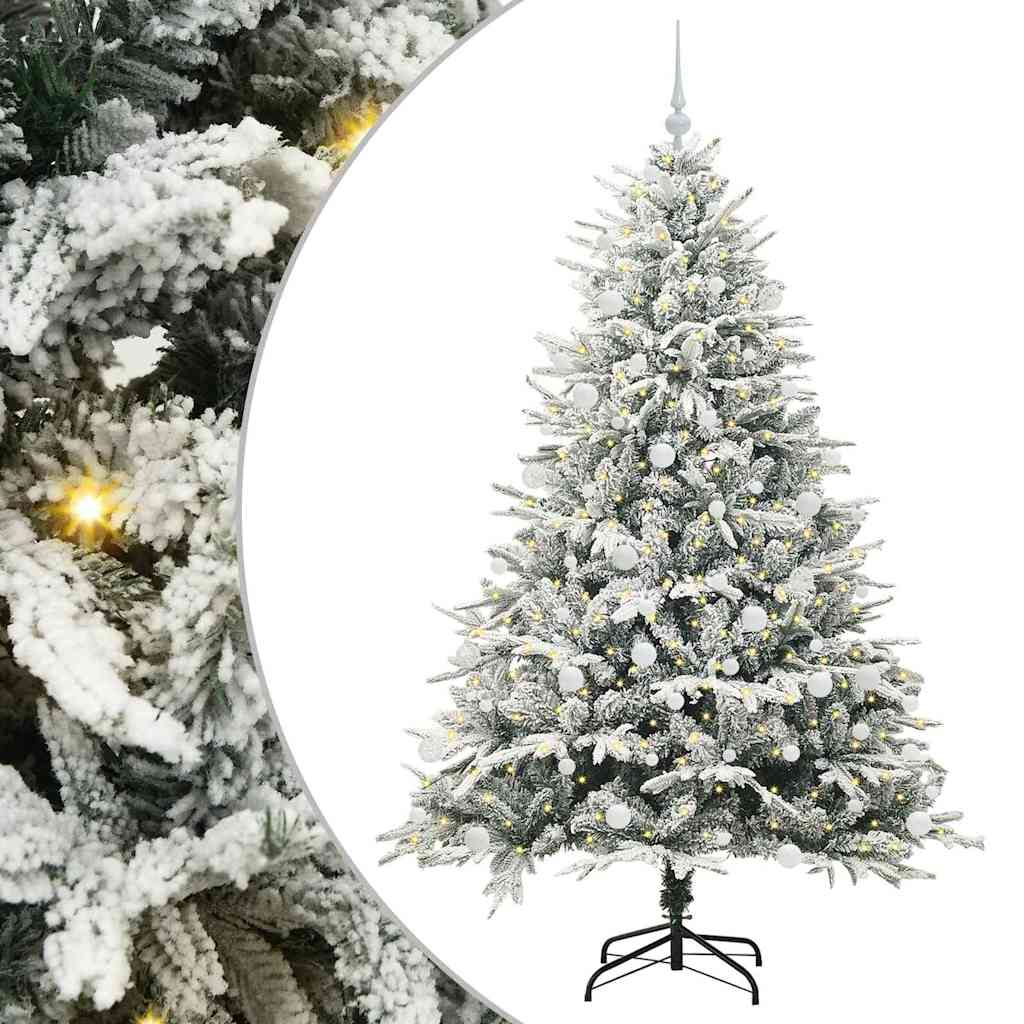 Albero di Natale artificiale preilluminato con set di palline