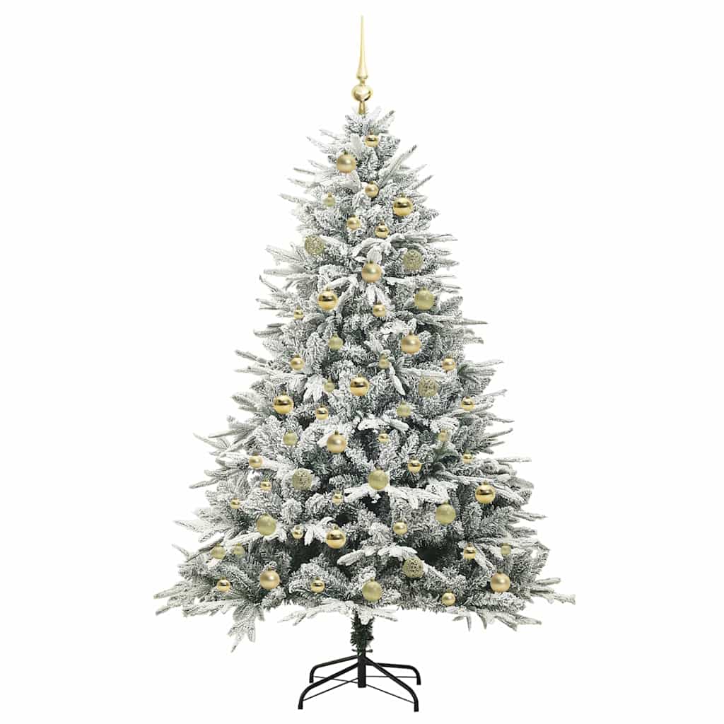 Albero di Natale artificiale preilluminato con set di palline
