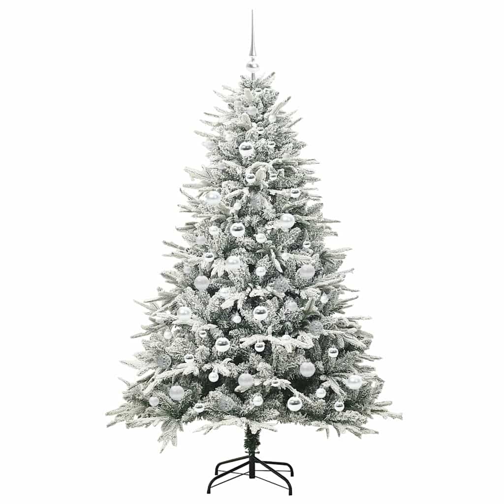 Albero di Natale artificiale preilluminato con set di palline