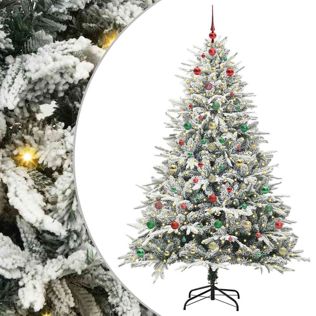 Albero di Natale artificiale preilluminato con set di palline