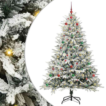 Albero di Natale artificiale preilluminato con set di palline