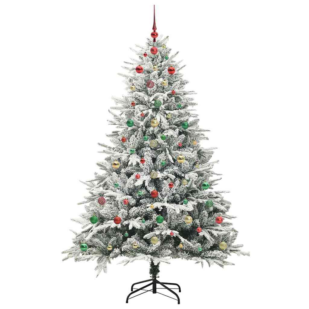 Albero di Natale artificiale preilluminato con set di palline