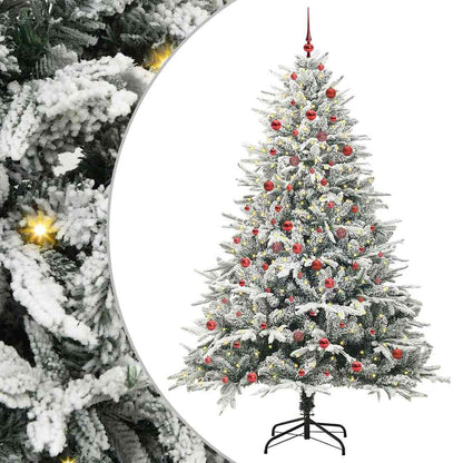 Albero di Natale artificiale preilluminato con set di palline