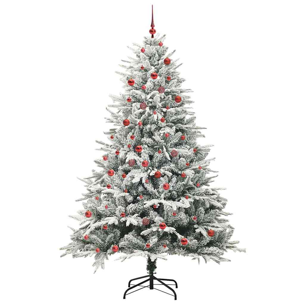 Albero di Natale artificiale preilluminato con set di palline