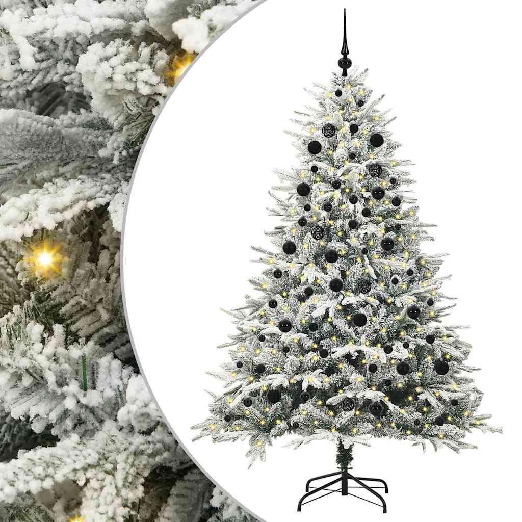 Albero di Natale artificiale preilluminato con set di palline