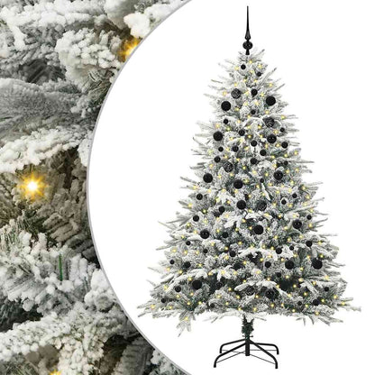 Albero di Natale artificiale preilluminato con set di palline