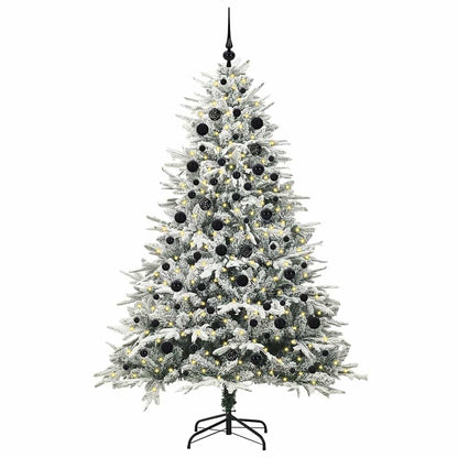 Albero di Natale artificiale preilluminato con set di palline