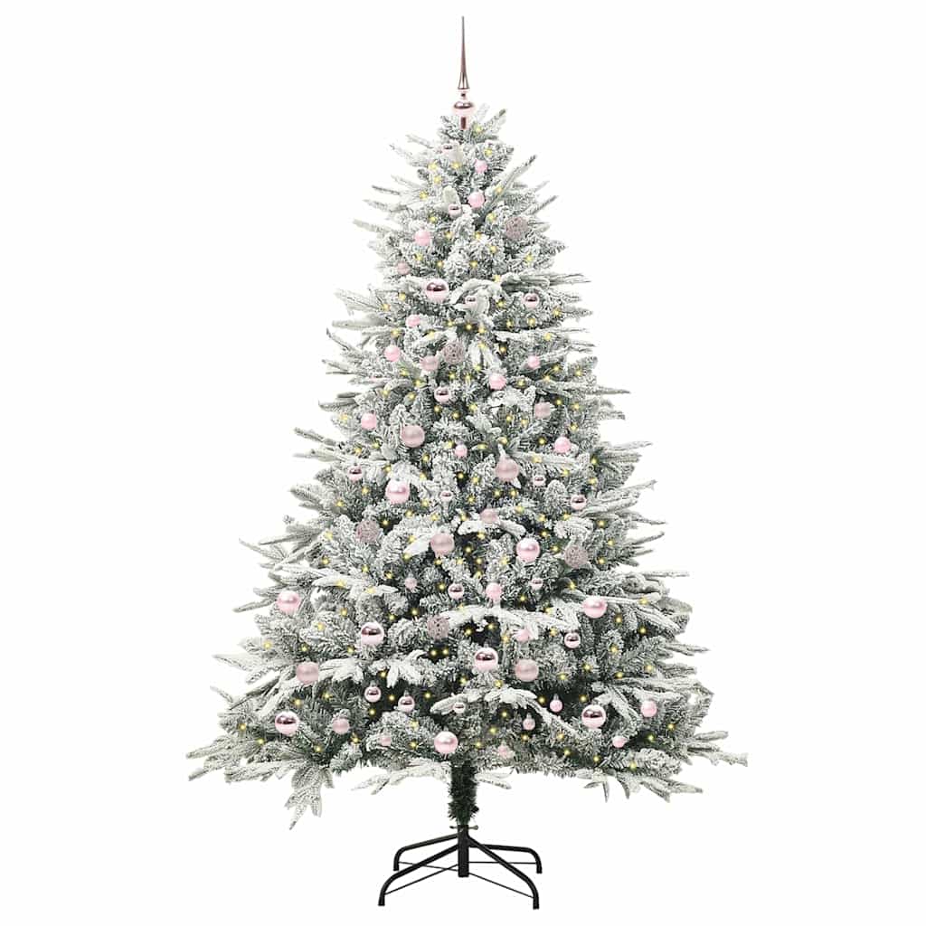 Albero di Natale artificiale preilluminato con set di palline