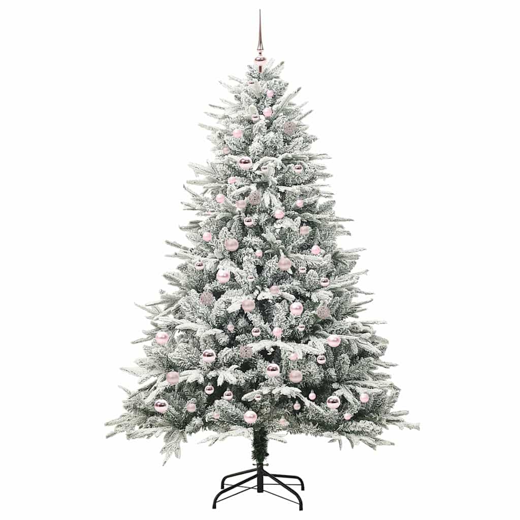 Albero di Natale artificiale preilluminato con set di palline