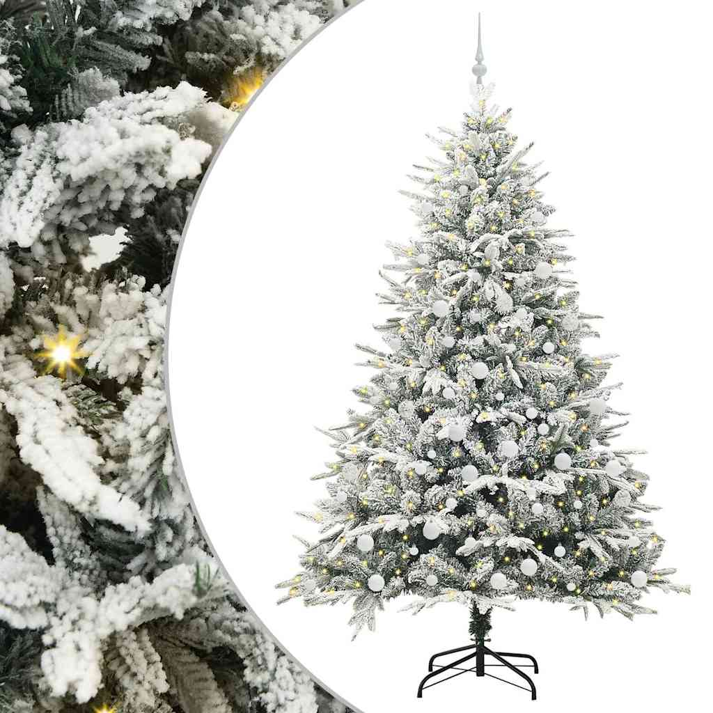 Albero di Natale artificiale preilluminato con set di palline