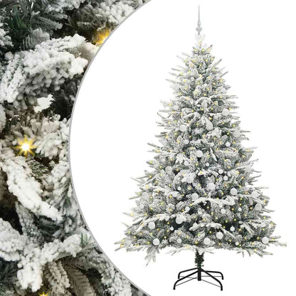 Albero di Natale artificiale preilluminato con set di palline