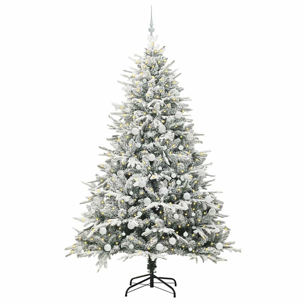 Albero di Natale artificiale preilluminato con set di palline