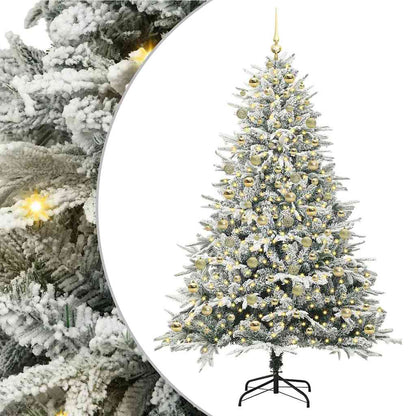 Albero di Natale artificiale preilluminato con set di palline